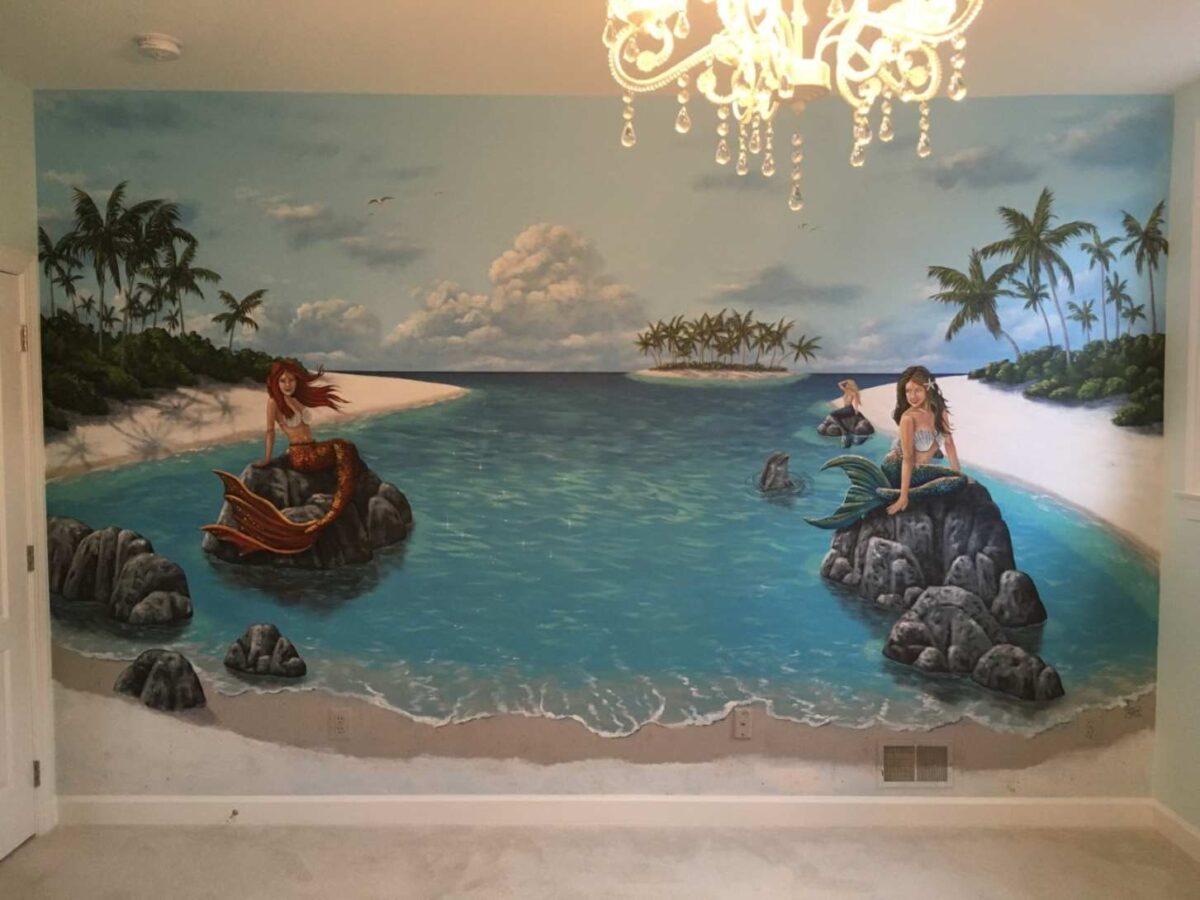 Mermaid Lagoon Mural - Mural Art