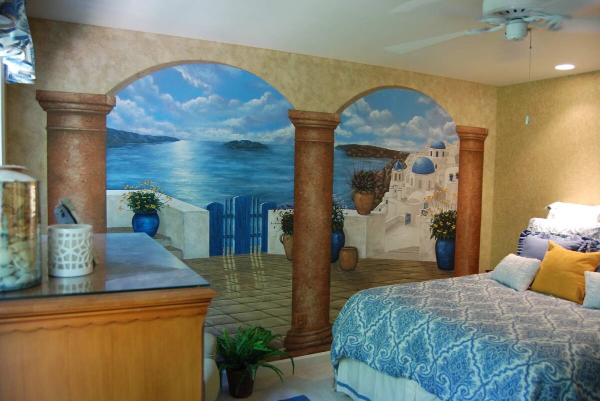 Santorini Greece Mural - Mural Art